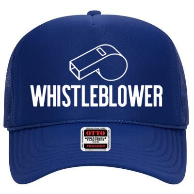 Whistleblower Whistle Halloween Costume Impeach Trump Meme Gift High Crown Mesh Back Trucker Hat