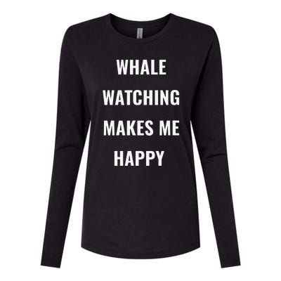 Whale Watching = Happy I Love Whales Womens Cotton Relaxed Long Sleeve T-Shirt