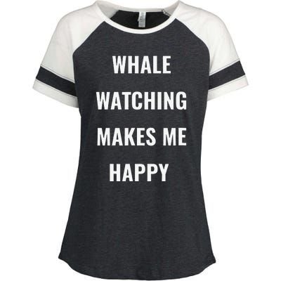 Whale Watching = Happy I Love Whales Enza Ladies Jersey Colorblock Tee