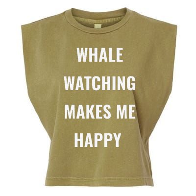 Whale Watching = Happy I Love Whales Garment-Dyed Women's Muscle Tee