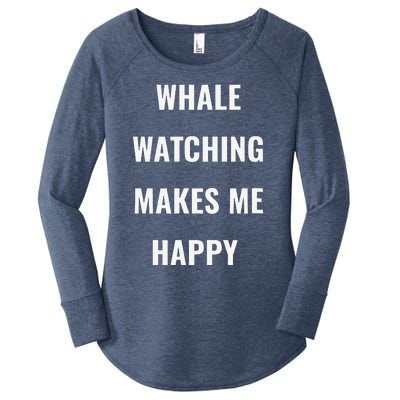 Whale Watching = Happy I Love Whales Women's Perfect Tri Tunic Long Sleeve Shirt