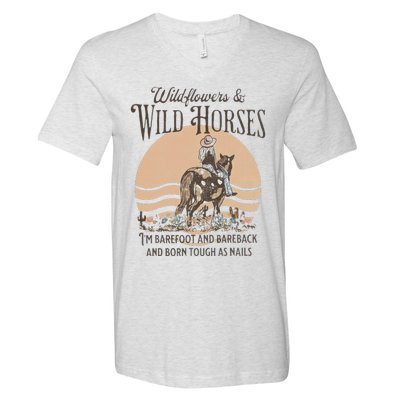 Wildflowers & Wild Horses I’M Barefoot & Bareback & Born V-Neck T-Shirt