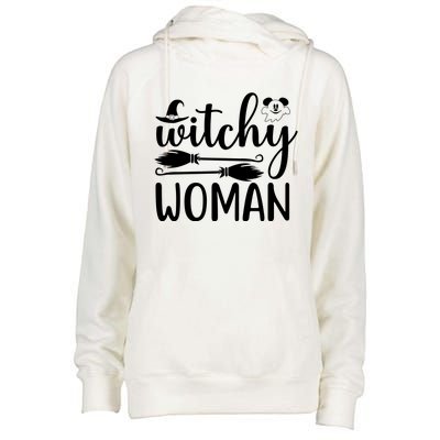 Witchy Woman Halloween Quote Womens Funnel Neck Pullover Hood