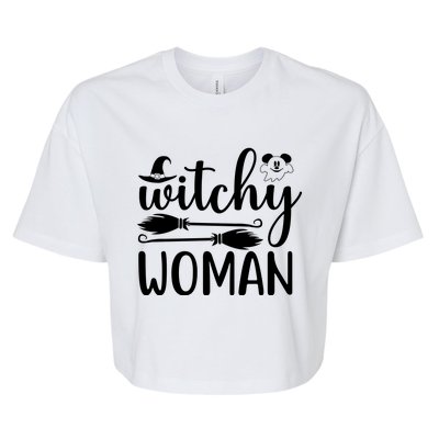 Witchy Woman Halloween Quote Bella+Canvas Jersey Crop Tee