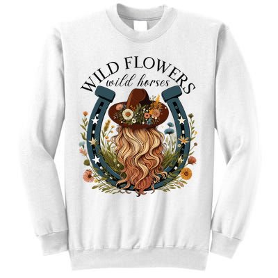 Wildflowers Wild Horses Western Boho Country Music Sweatshirt
