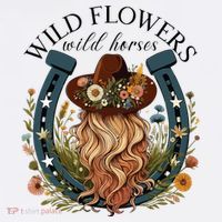 Wildflowers Wild Horses Western Boho Country Music Tall T-Shirt