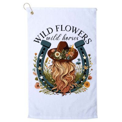 Wildflowers Wild Horses Western Boho Country Music Golf Towel