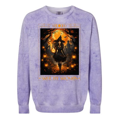 Witchy Woman Halloween Womens Witchcraft Witch Wicca Gothic Colorblast Crewneck Sweatshirt