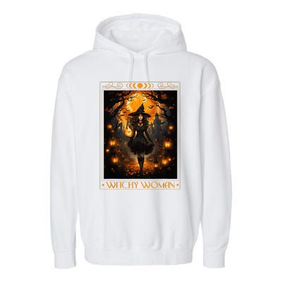 Witchy Woman Halloween Womens Witchcraft Witch Wicca Gothic Garment-Dyed Fleece Hoodie