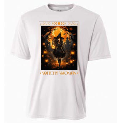 Witchy Woman Halloween Womens Witchcraft Witch Wicca Gothic Cooling Performance Crew T-Shirt