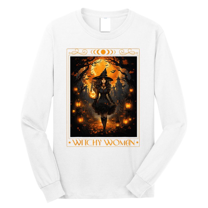 Witchy Woman Halloween Womens Witchcraft Witch Wicca Gothic Long Sleeve Shirt