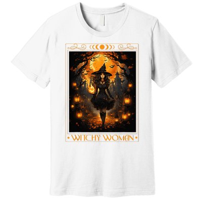 Witchy Woman Halloween Womens Witchcraft Witch Wicca Gothic Premium T-Shirt