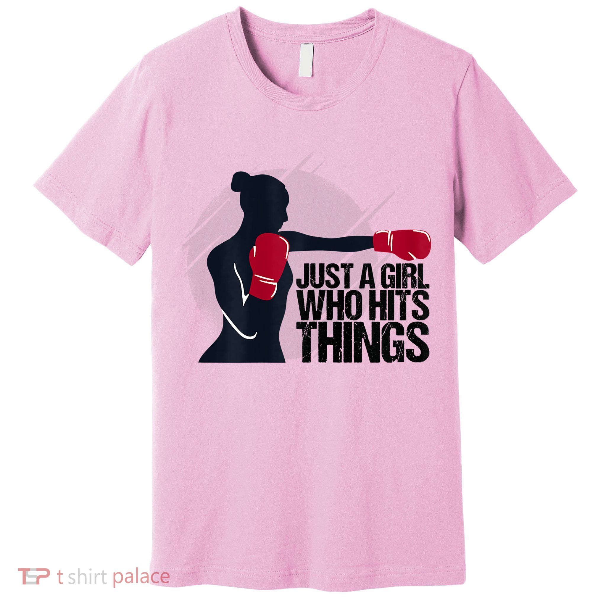 Womens Who Hits Things Best Gift For A Female Boxer Premium T-Shirt