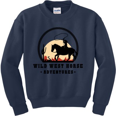 Wild West Horse Adventures Kids Sweatshirt