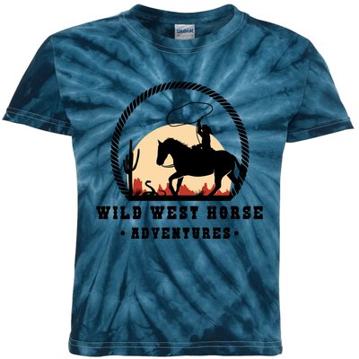 Wild West Horse Adventures Kids Tie-Dye T-Shirt