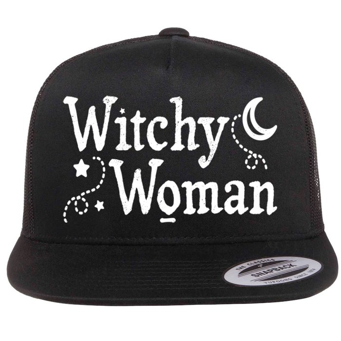 Witchy Woman Halloween Wiccan Follower Pagan Ritual Flat Bill Trucker Hat