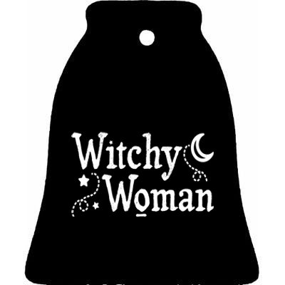 Witchy Woman Halloween Wiccan Follower Pagan Ritual Ceramic Bell Ornament