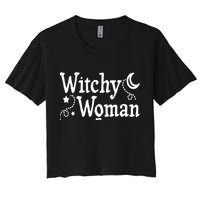 Witchy Woman Halloween Wiccan Follower Pagan Ritual Women's Crop Top Tee