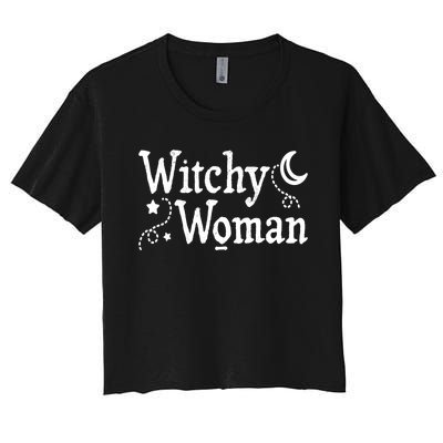 Witchy Woman Halloween Wiccan Follower Pagan Ritual Women's Crop Top Tee