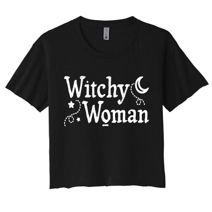 Witchy Woman Halloween Wiccan Follower Pagan Ritual Women's Crop Top Tee