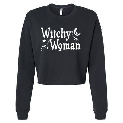 Witchy Woman Halloween Wiccan Follower Pagan Ritual Cropped Pullover Crew