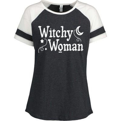 Witchy Woman Halloween Wiccan Follower Pagan Ritual Enza Ladies Jersey Colorblock Tee