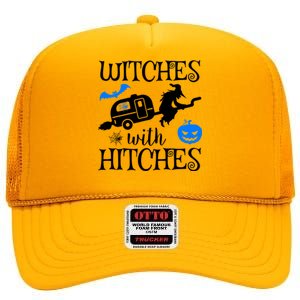 Witches With Hitches Rv Camping Costume Idea Nature Gift High Crown Mesh Back Trucker Hat