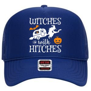 Witches With Hitches Rv Camping Costume Idea Nature Gift High Crown Mesh Back Trucker Hat