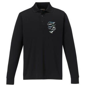 Whales Performance Long Sleeve Polo