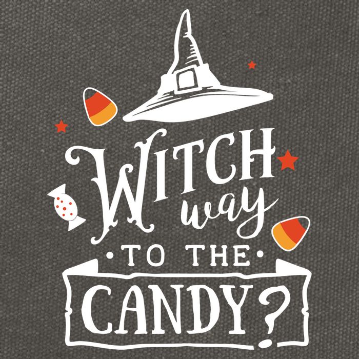 Witch Way Is The Candy Funny Halloween Cotton Canvas Backpack