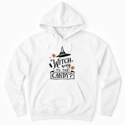 Witch Way Is The Candy Funny Halloween Hoodie