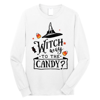 Witch Way Is The Candy Funny Halloween Long Sleeve Shirt