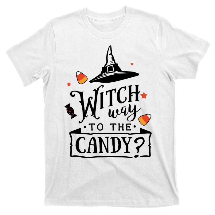 Witch Way Is The Candy Funny Halloween T-Shirt