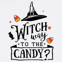 Witch Way Is The Candy Funny Halloween Button