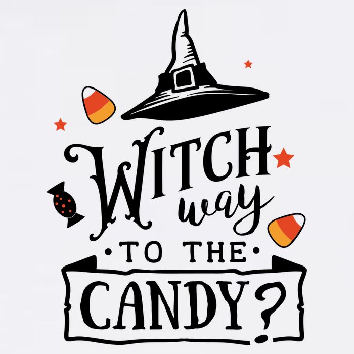 Witch Way Is The Candy Funny Halloween Button