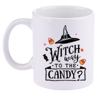 Witch Way Is The Candy Funny Halloween 11oz C Handle Ceramic Mug