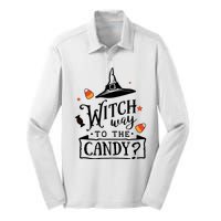 Witch Way Is The Candy Funny Halloween Silk Touch Performance Long Sleeve Polo