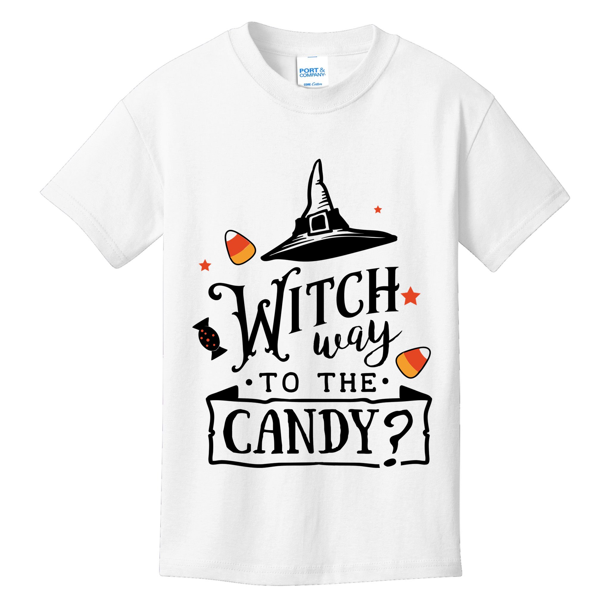 Witch Way Is The Candy Funny Halloween Kids T-Shirt