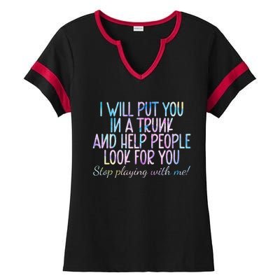 Womens Women I Will Put You In A Trunk And Help People Look Ladies Halftime Notch Neck Tee