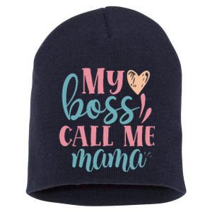 Womens Women I Mother's Day Women's Day I My Boss Call Me Mama Short Acrylic Beanie