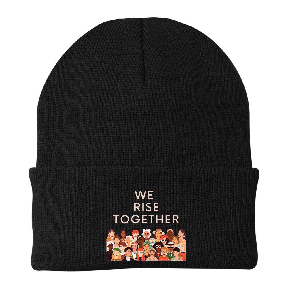 Womens Womens International Women's Day We Rise Together Feminism Beanie
