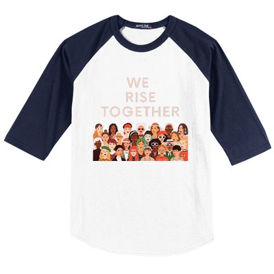 Womens Womens International Women's Day We Rise Together Feminism Baseball Sleeve Shirt