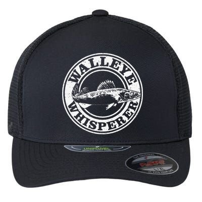 Walleye Whisperer Ice Fishing Freshwater Fish Fisherman Flexfit Unipanel Trucker Cap