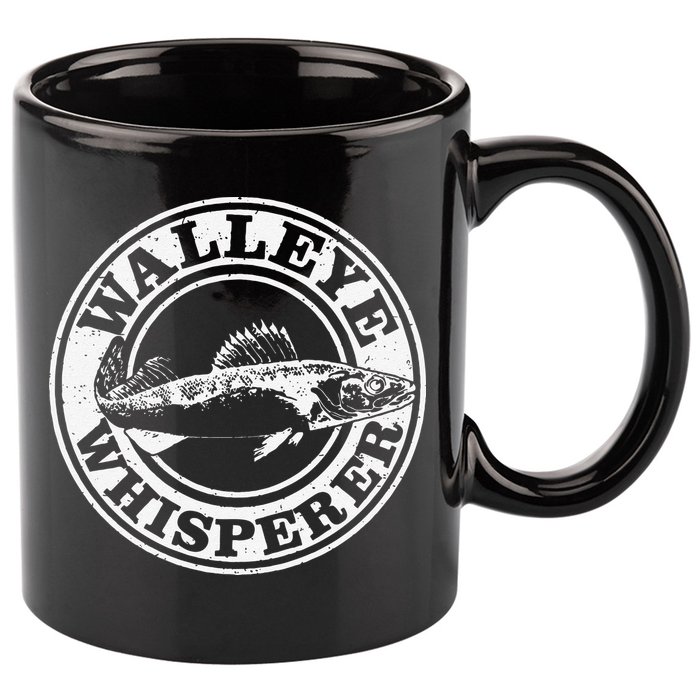 Walleye Whisperer Ice Fishing Freshwater Fish Fisherman 11oz C Handle Ceramic Mug