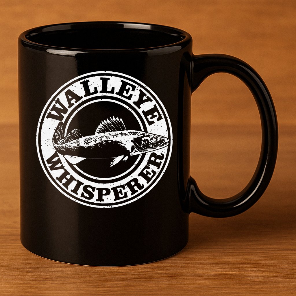 Walleye Whisperer Ice Fishing Freshwater Fish Fisherman 11oz C Handle Ceramic Mug