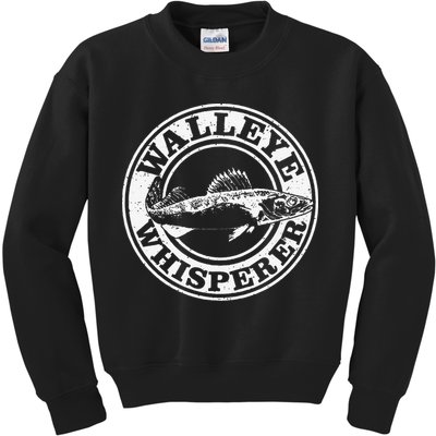 Walleye Whisperer Ice Fishing Freshwater Fish Fisherman Kids Sweatshirt