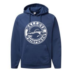 Walleye Whisperer Ice Fishing Freshwater Fish Fisherman Performance Fleece Hoodie