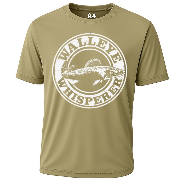 Walleye Whisperer Ice Fishing Freshwater Fish Fisherman Cooling Performance Crew T-Shirt