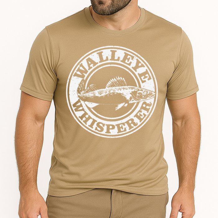 Walleye Whisperer Ice Fishing Freshwater Fish Fisherman Cooling Performance Crew T-Shirt