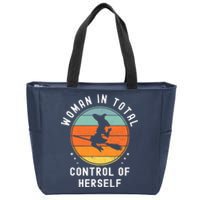 WITCH Woman In Total Control Of Herself Funny Feminist Retro Zip Tote Bag